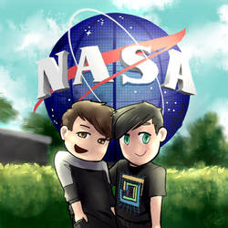 Dan and Phil Outside NASA
