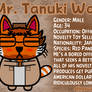 Mr. Tanuki Won Sheet