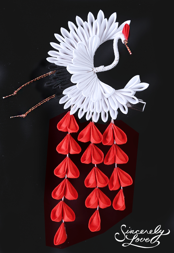 Crimson Rain Kanzashi