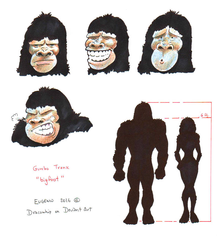 Cryptids sheet 06 Bigfoot by Dracowhip on DeviantArt
