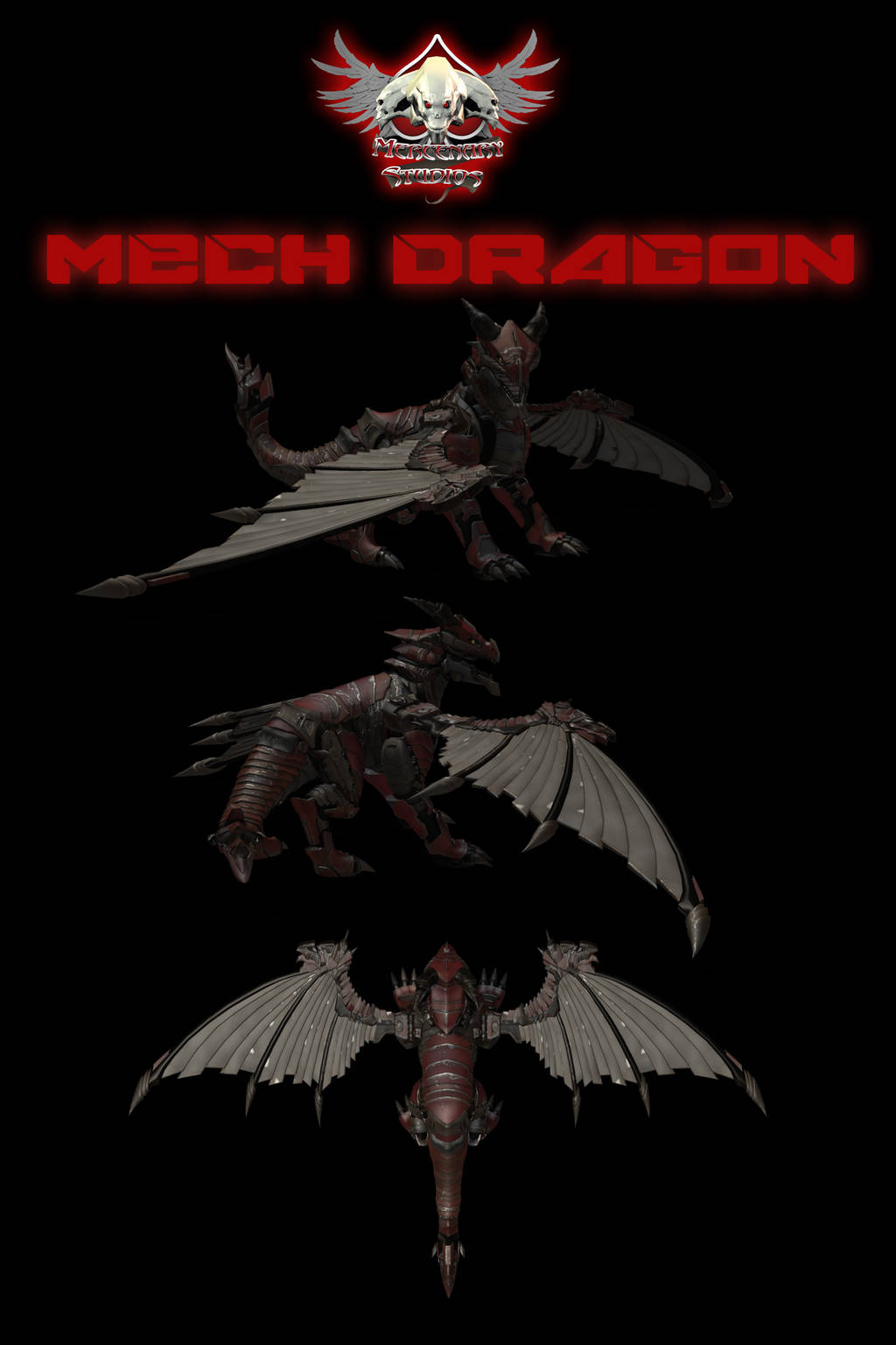 Mech Dragon With Wings by mestophales