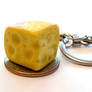 Swiss Cheese Wedge Keychain