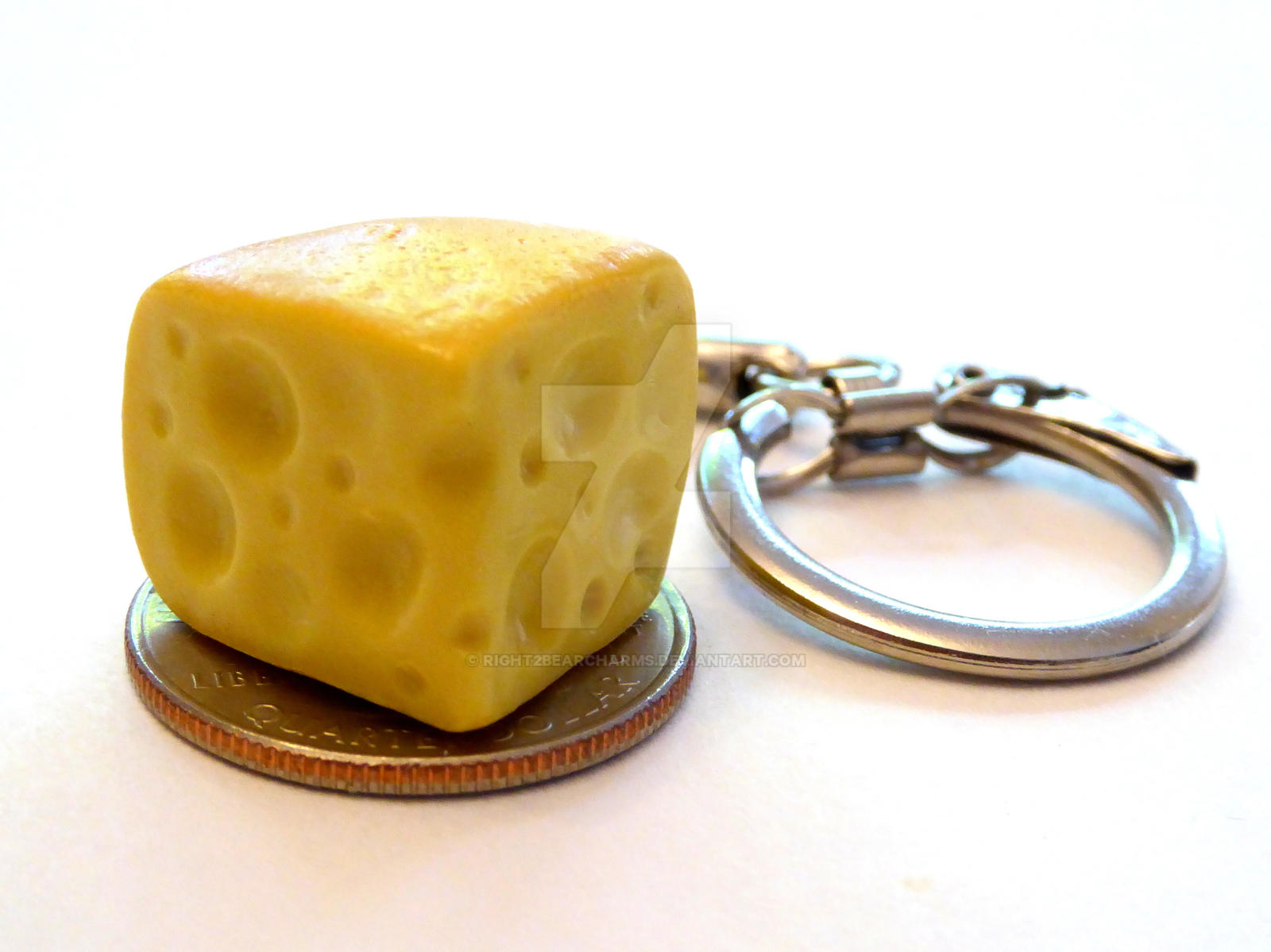Cheese Key Swiss Cheese Wedge Keychain by right2bearcharms on DeviantArt