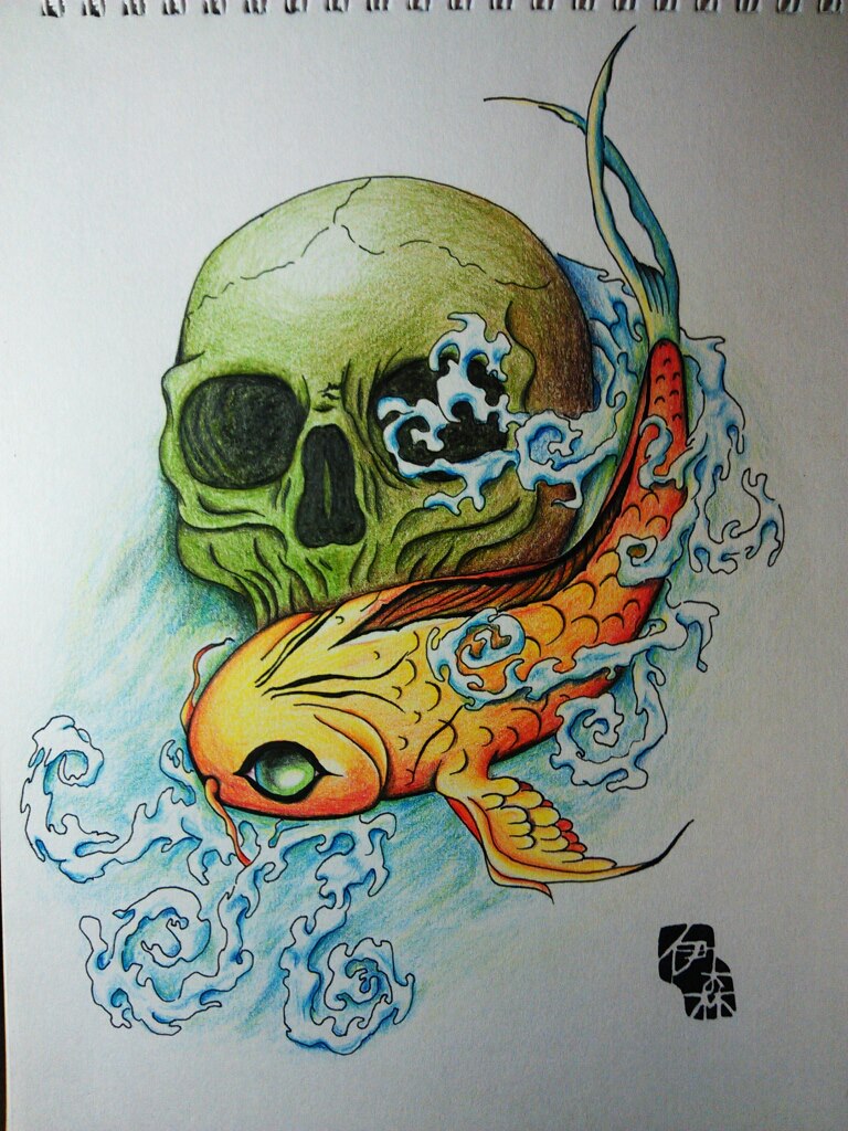 skull + koi