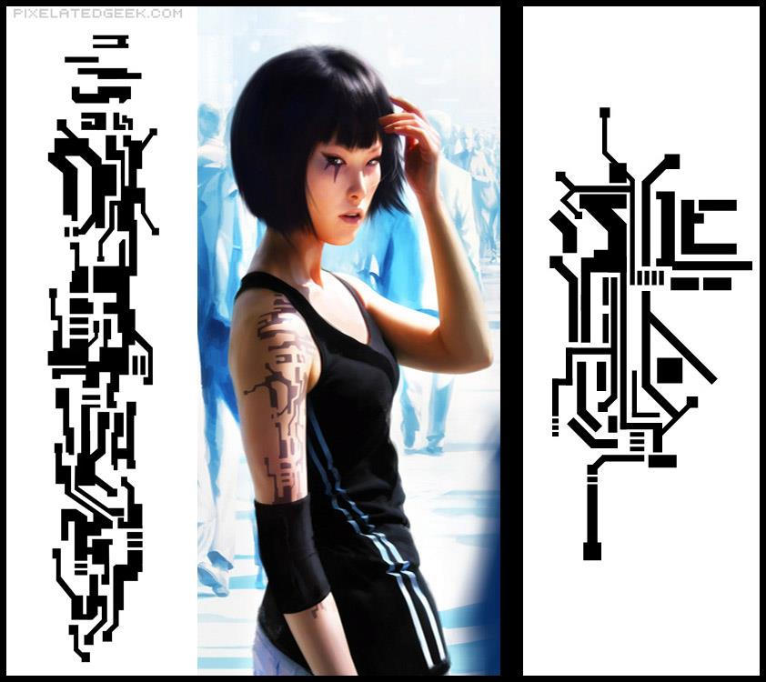 Faith's tattoo from Mirrors Edge by cyberoid-robin on DeviantArt