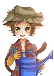 -- Commission for Shuichiboy: Farmer Cat Boy -- by Kurama-chan