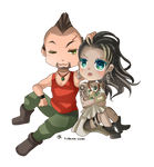 -- Chibi couple commission for witch13888 -- by Kurama-chan
