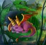 -- Commission for Azuredarkspyro : Chibi Spyro -- by Kurama-chan