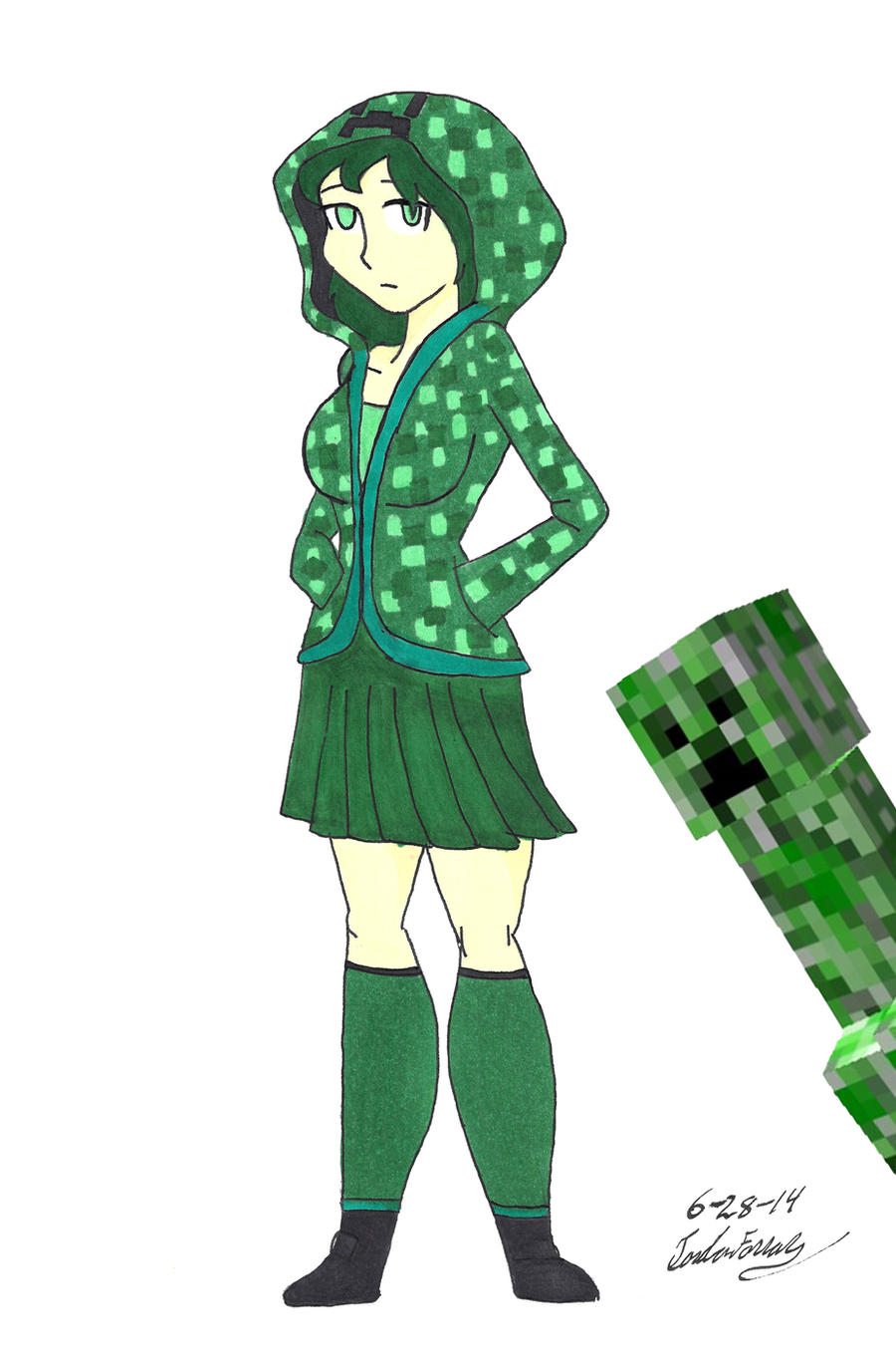 My Version Minecraft Mob Talker Creeper By Clinclang On Deviantart 