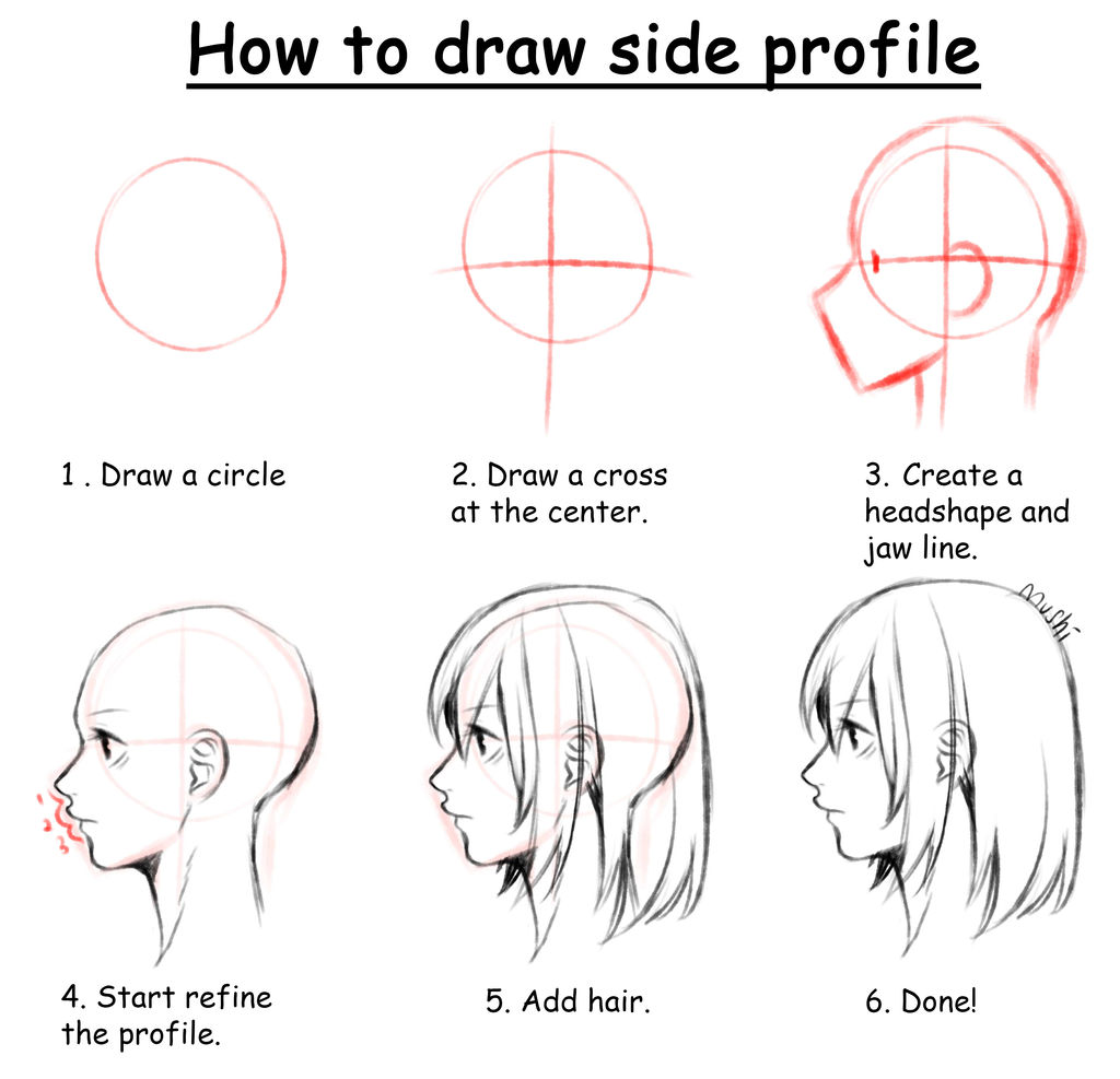 How to draw side profile tutorial by Mui Mushi by MuiMushi on DeviantArt