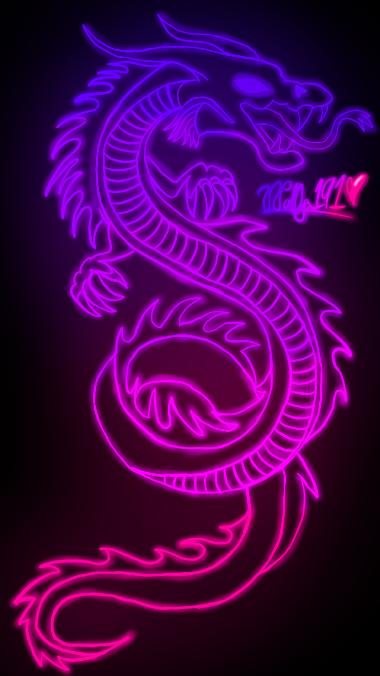 Neon Dragon by WolfaTheFloof on DeviantArt