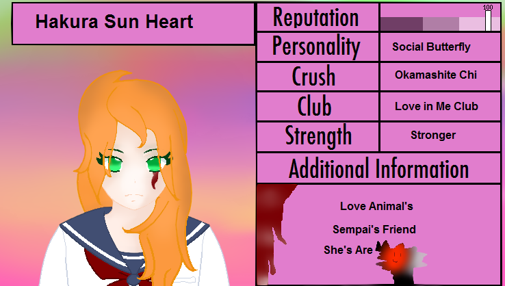 Hakura Sun Heart(OC Yandere sim.)