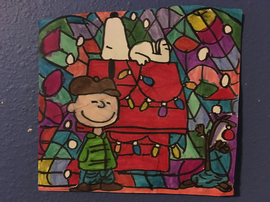 Charlie Brown Snoopy Christmas Art Colorful Draw