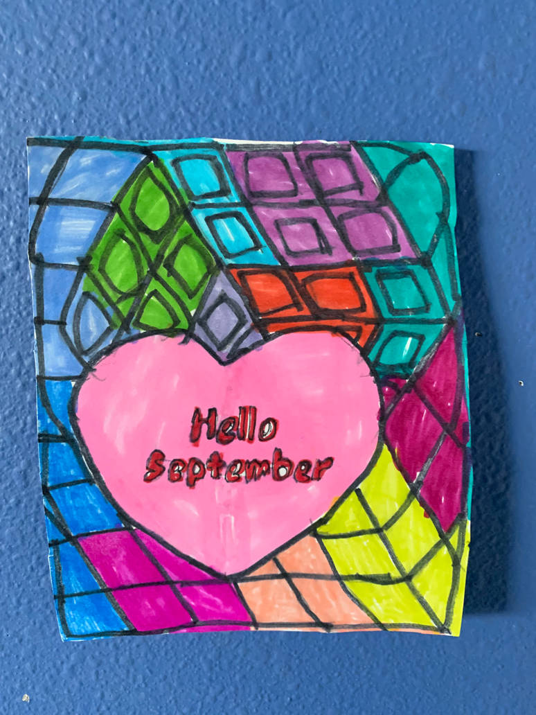 Hello September Logo Art Colorful Design Drawing by NWeezyBlueStars23 ...