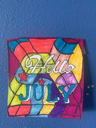 Hello July Logo 2021 Art Colorful Design Drawing