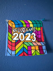 Welcome 2023 Art Colorful Design drawing 