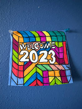 Welcome 2023 Art Colorful Design drawing 