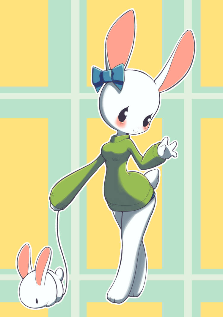 Unousaya Rabbit Rabbit girl in Snowdin by unousaya on DeviantArt