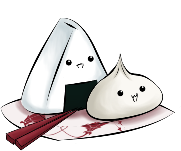 Onigiri and a dumpling