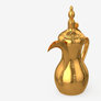 Golden Arabic Dallah Coffee Pot 3D Model