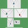 Glass Zelda Rupee Necklace Green Blue Red