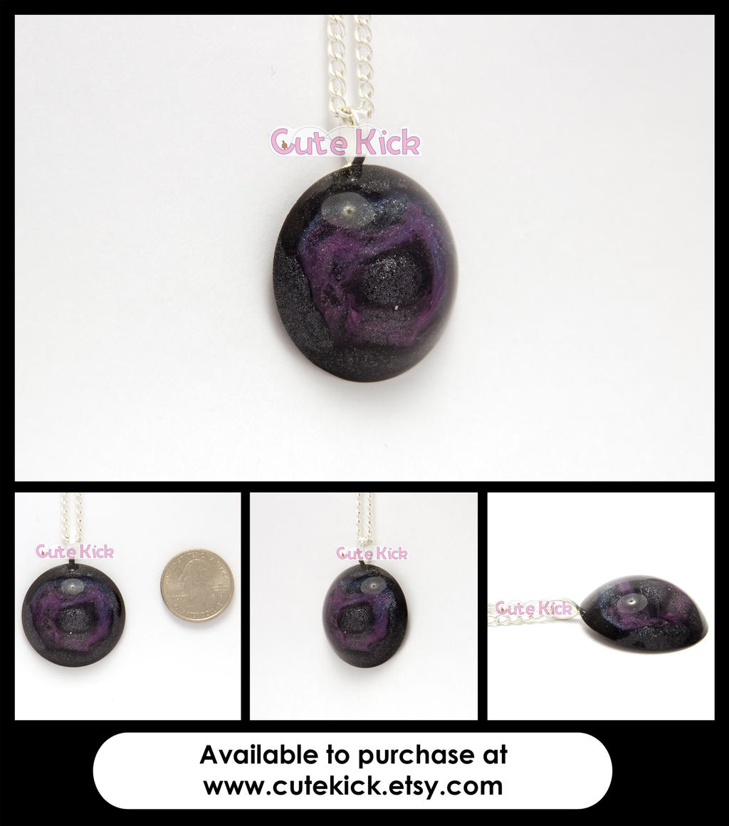 Galaxy Gem - Pink and Black Eye 3D Space Necklace