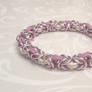 Pink and white Chainmaillle bracelet