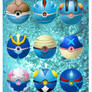Water Starters Custom Pokeballs Poster