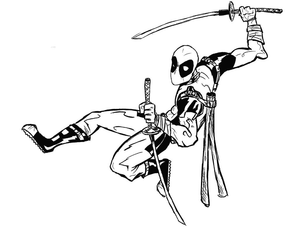 Deadpool-ink by xZodiackx on DeviantArt