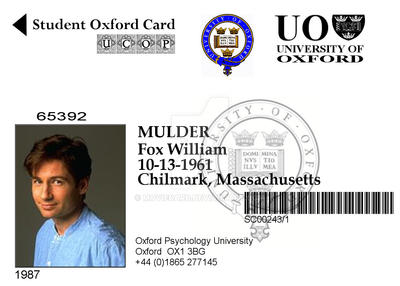 Fox mulder oxford card