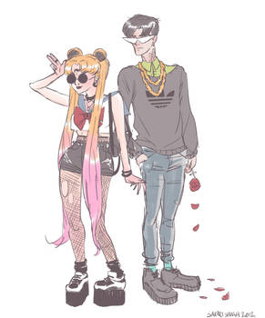 sailor moon and tuxedo mask