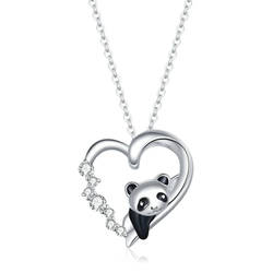 Panda necklace, Sterling silver