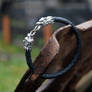 Wolves bracelet, Sterling silver and leather