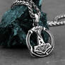 Thor hammer necklace, Mjolnir pendant, Steel