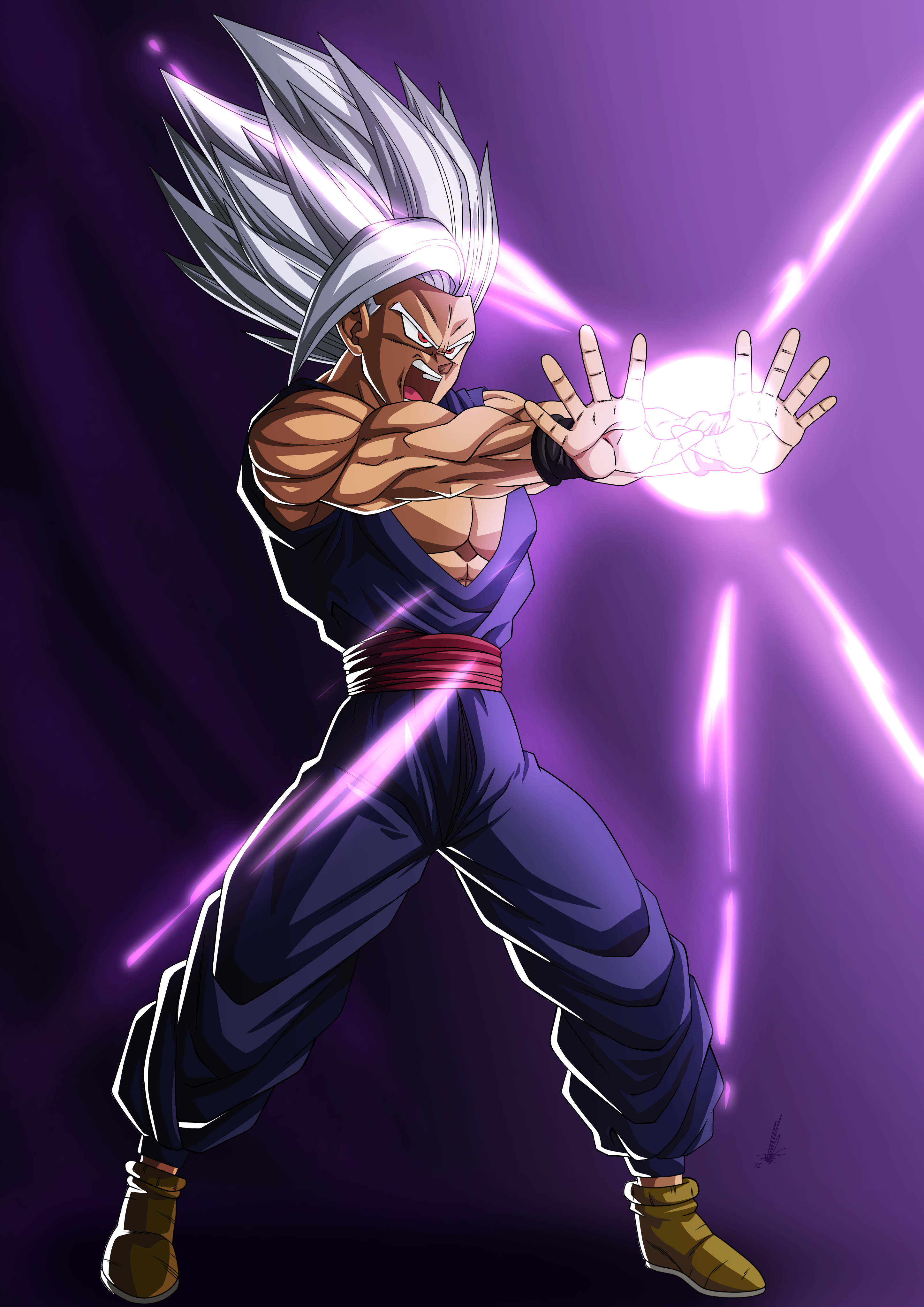 Super saiyan god beast gohan by demon72arts on DeviantArt