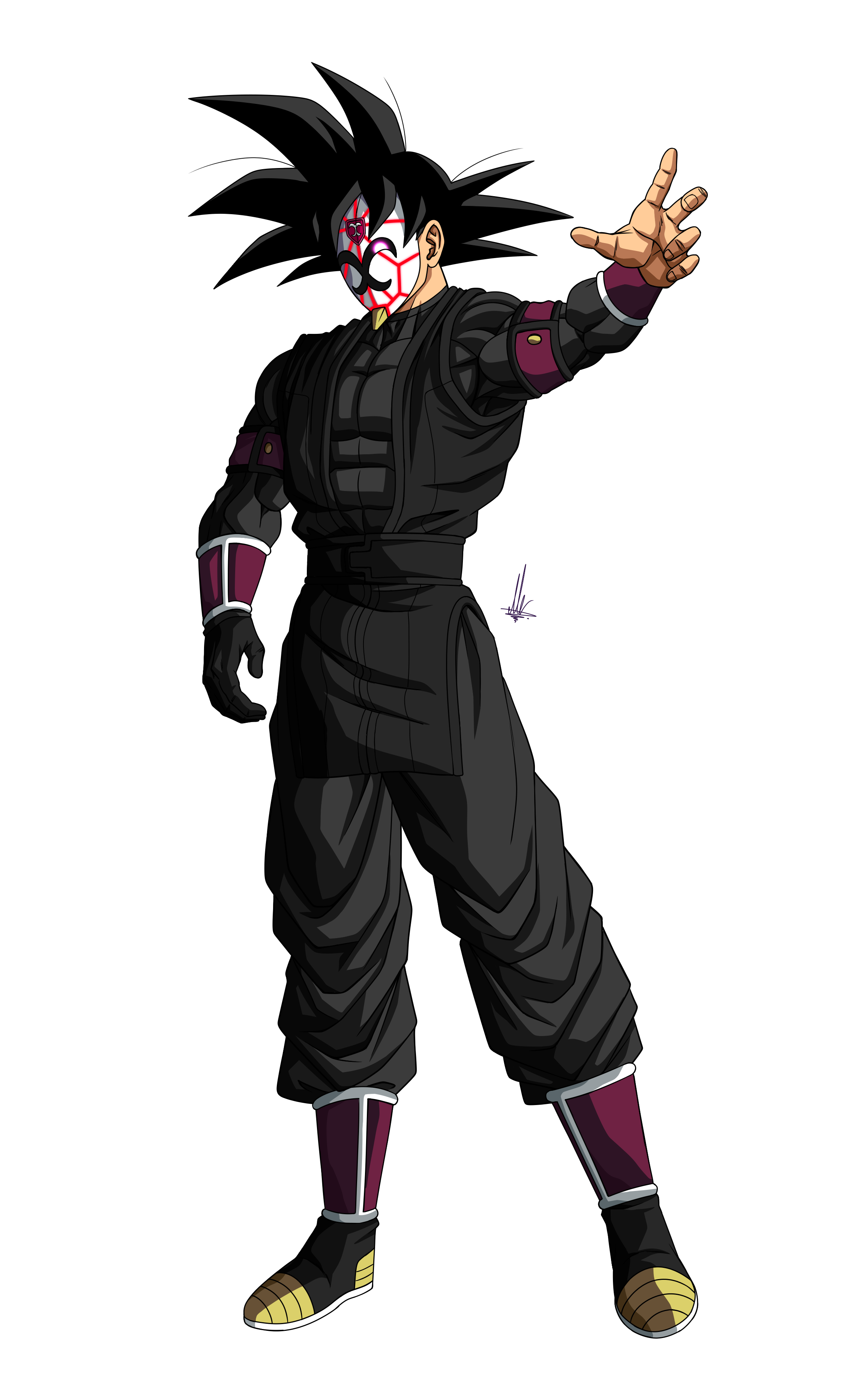 Crimson Masked Saiyan (Base) Render by Unkoshin on DeviantArt