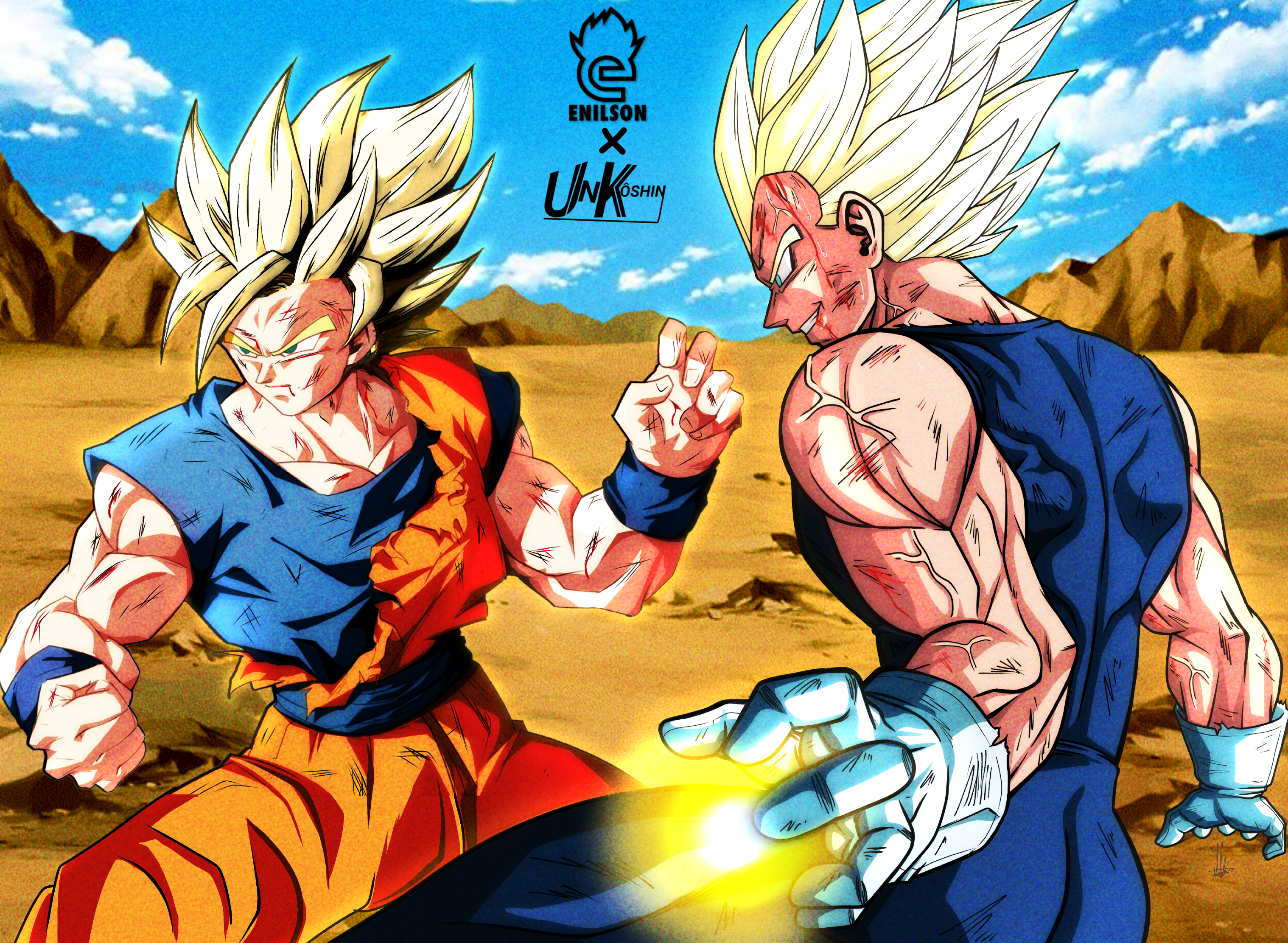 Goku and Vegeta against a foe