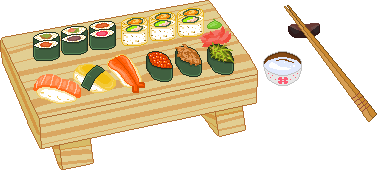 Tray of Sushi F2U by Nerdy-pixel-girl