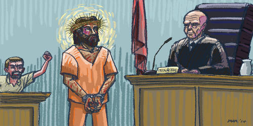 Jesus Courtroom Sketch