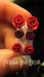 Hand Made rose stud earrings