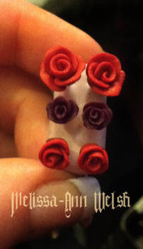 Hand Made rose stud earrings