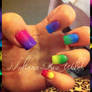 Rainbow Gel nails