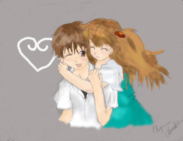 asuka and shinji by princess-satsuki on DeviantArt