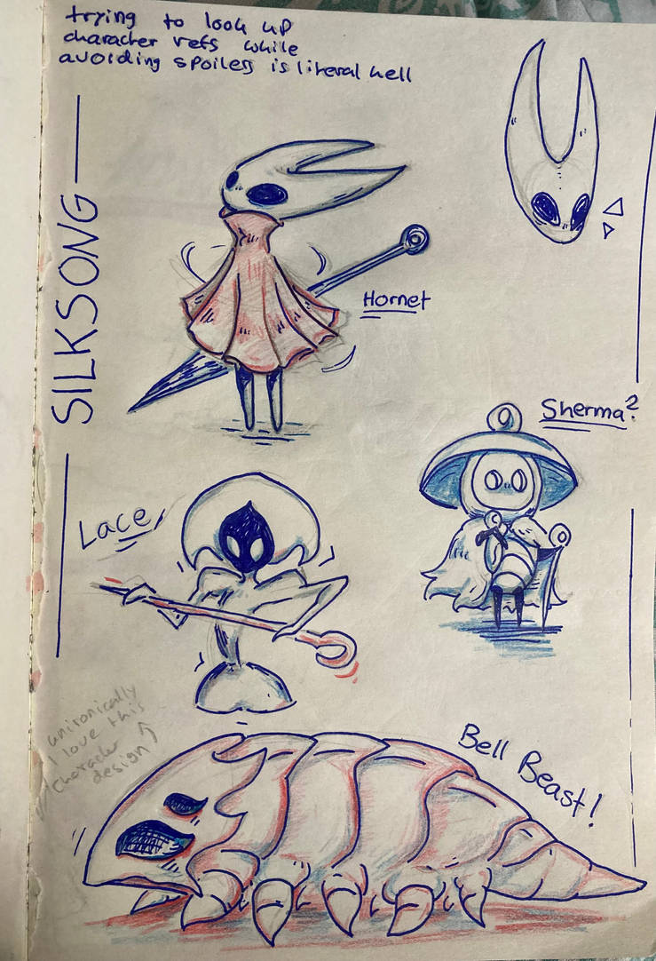 Silksong sketchbook page by 0Candlestorm0 on DeviantArt
