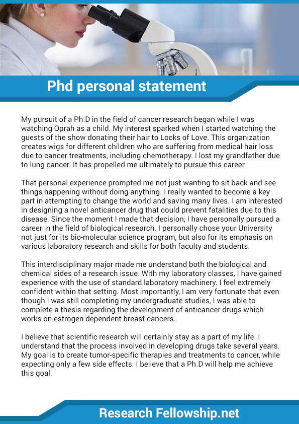 Phd Reason Statement Example PhD personal statement sample by ResearchFellowshipPS on DeviantArt