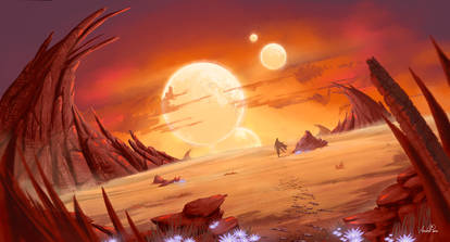 [Concept Art] Sunset Alien Planet