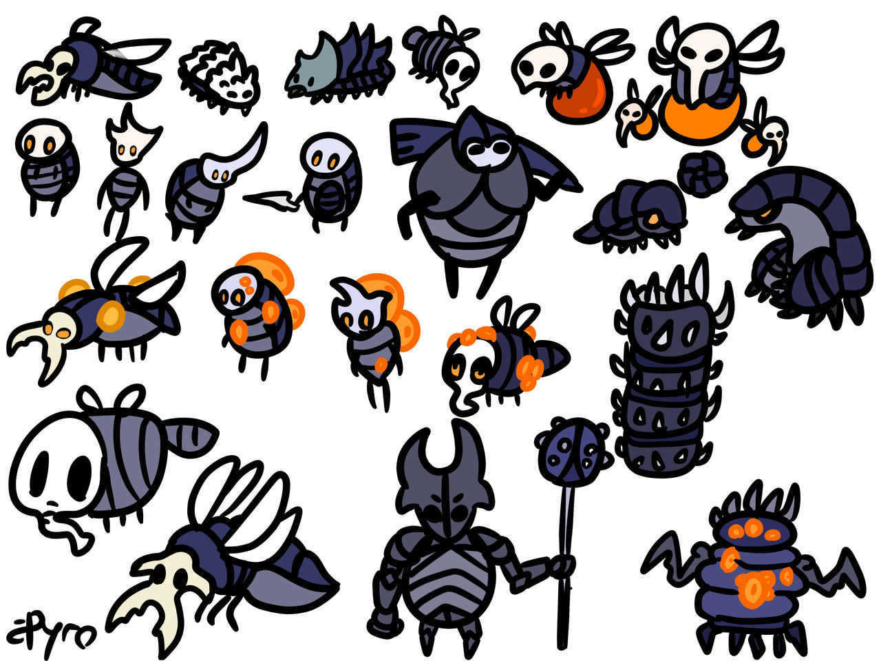 Hollow Knight Enemies Of The Crossroads By PyroCanDrawSomehow On hollow-knight-enemies-of-the-crossroads-by-pyrocandrawsomehow-on