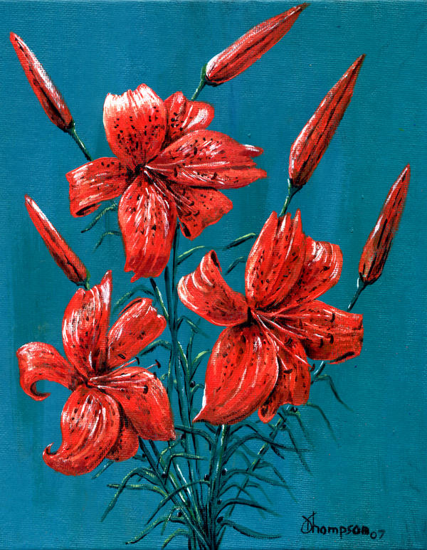 tiger lilies acrylic