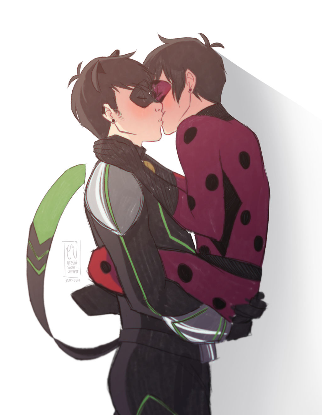 Ladybug And Chat Noir Kiss By Ureshi San On Deviantart Ladybug And Chat Noir Kiss By Ureshi San On Deviantart
