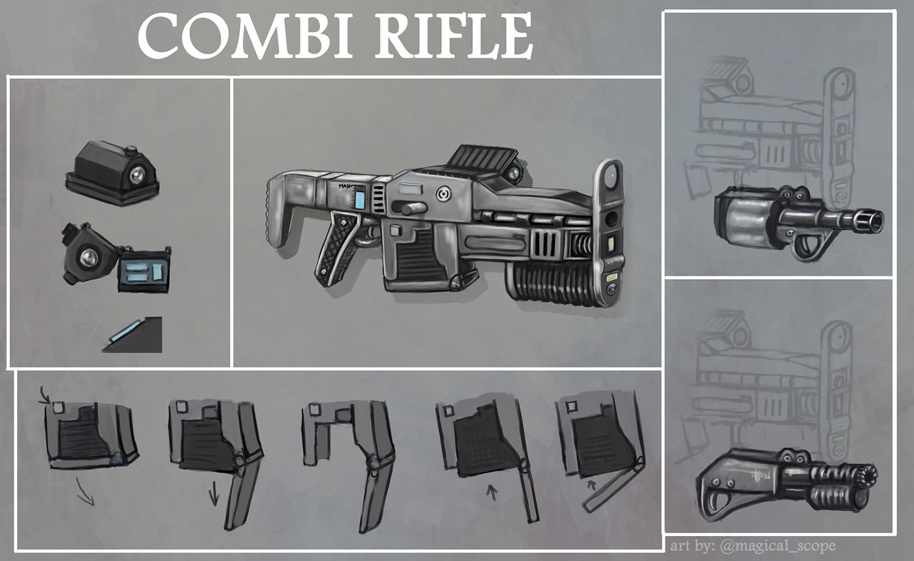 Commission: Rifle concept art by MagicalKaleidoscope on DeviantArt